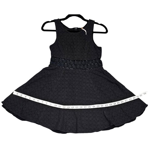 Free People Black  Sleeveless Eyelet Floral Skater Dress Size Small - Picture 13 of 13